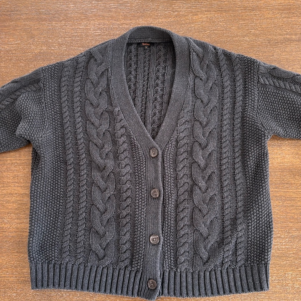 Quince oversize cotton cardigan sweater